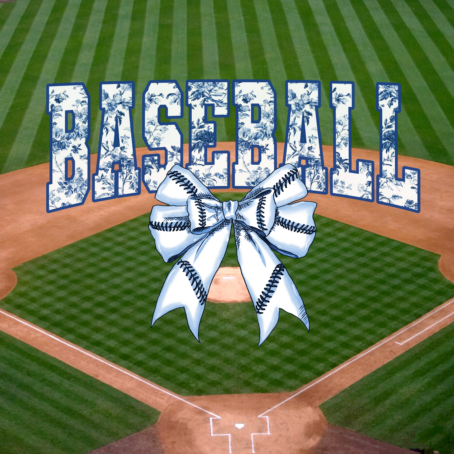 Blue Floral Baseball