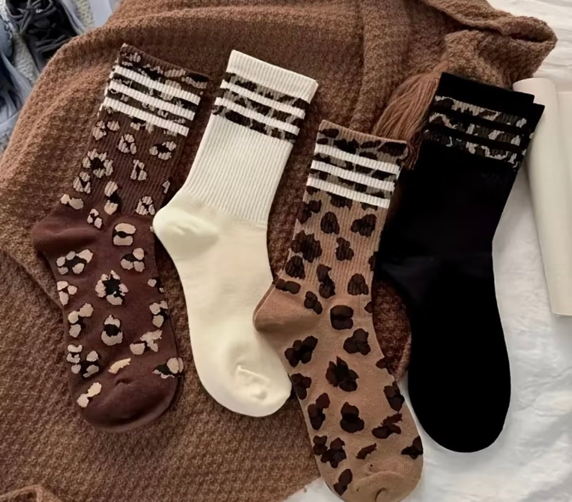 Cheetah Vibes Socks - Set of 4 Pairs