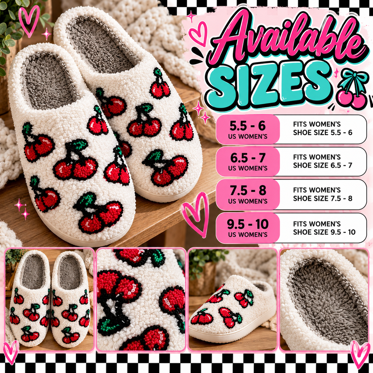 Cherry Bomb House Slippers