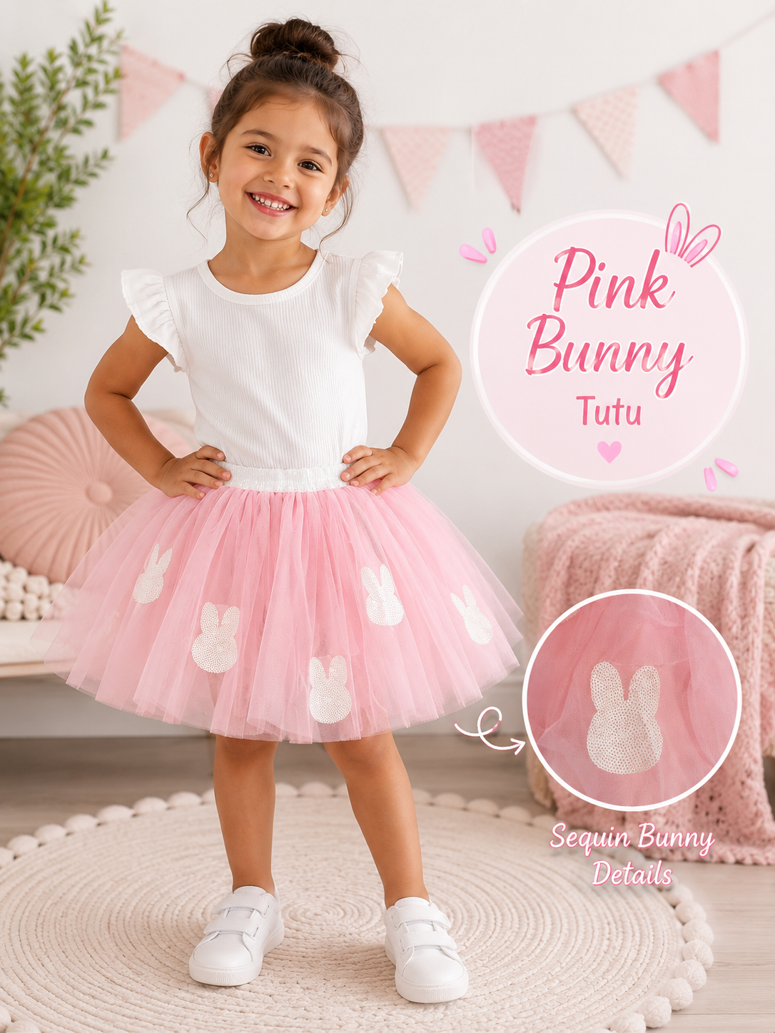 Pink Sequin Bunny Tutu