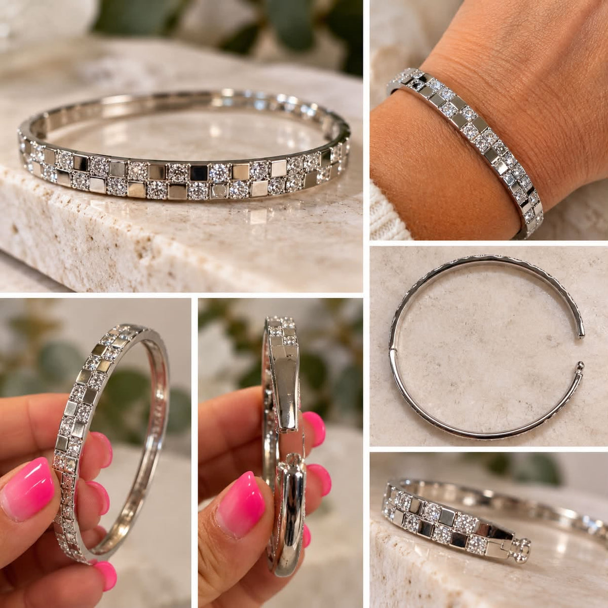 💎 Zirconia Cuff Bracelets