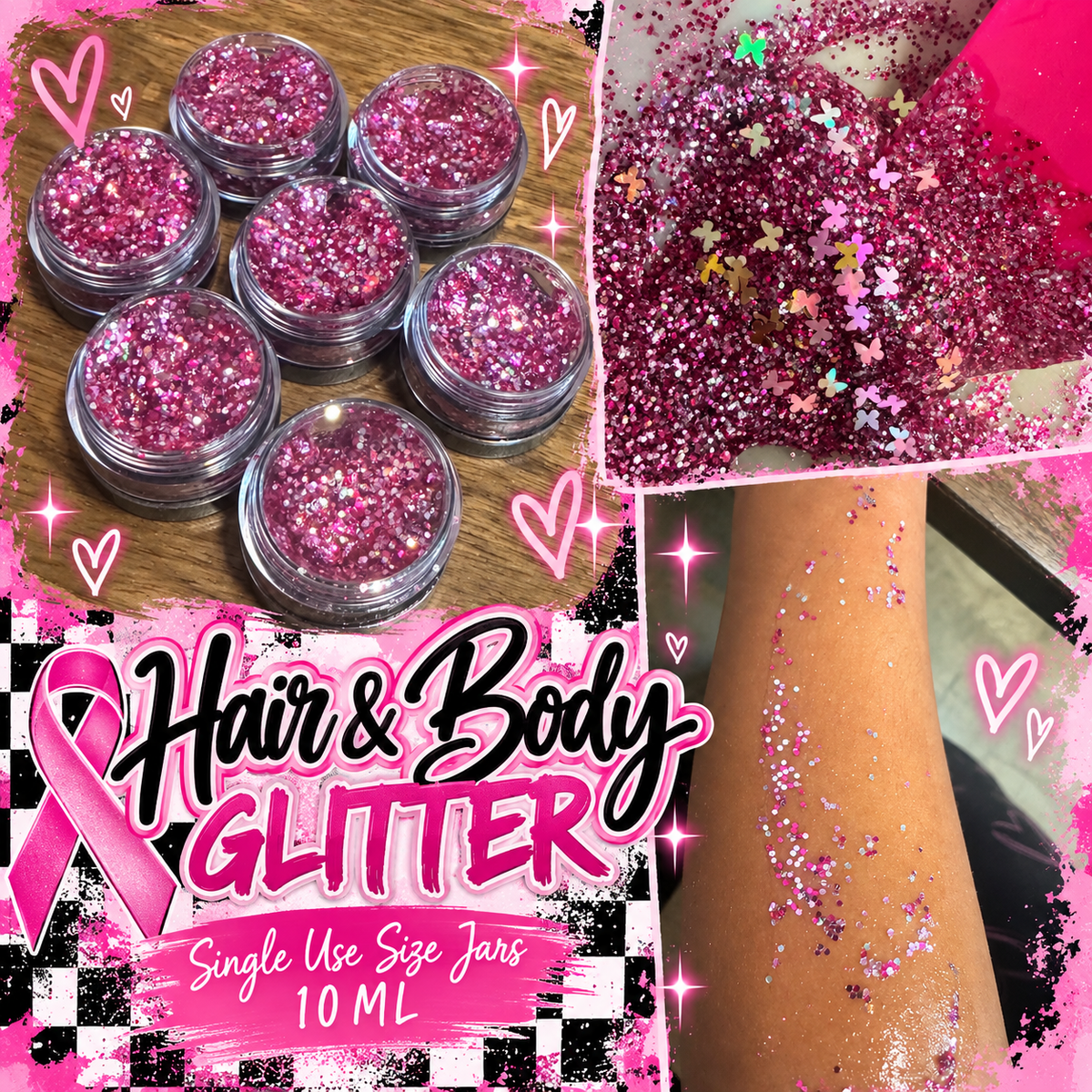 Pink-Out Hair & Body Glitter