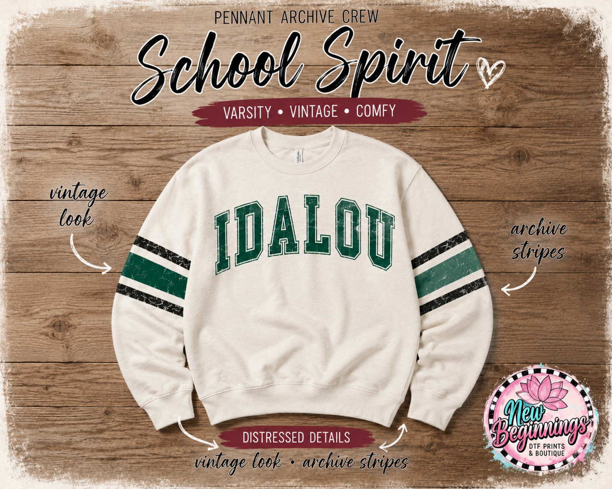 School Spirit Vintage Crew - Idalou Custom