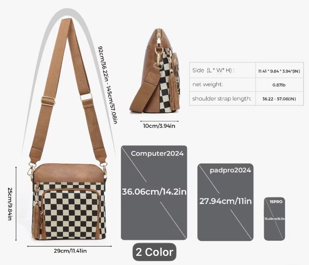 Checkered Crossbody Bag