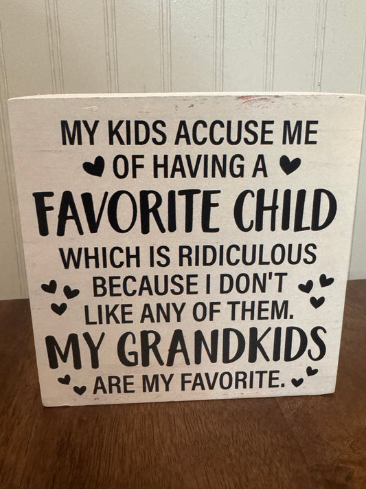 Grandparent Wooden Sign (5x5”)