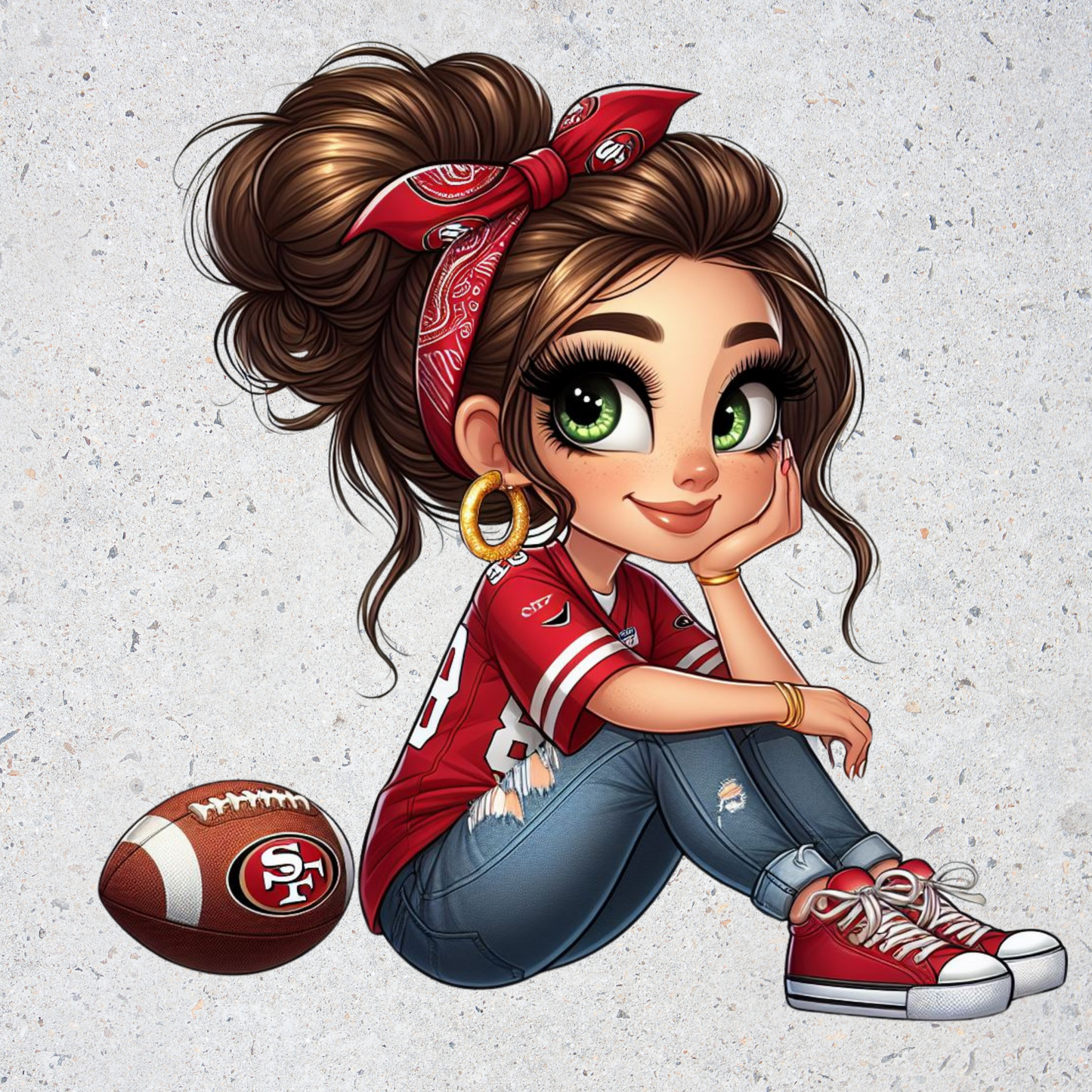 SF49er Girl with Football