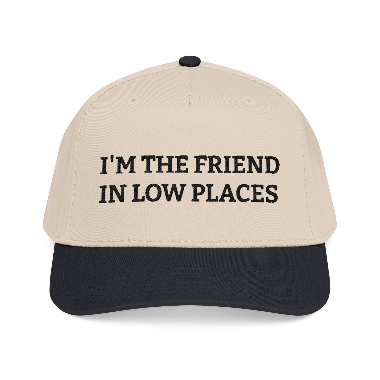 Embroidered Baseball Cap — “I’m the Friend in Low Places”