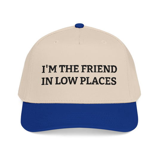 Embroidered Baseball Cap — “I’m the Friend in Low Places”