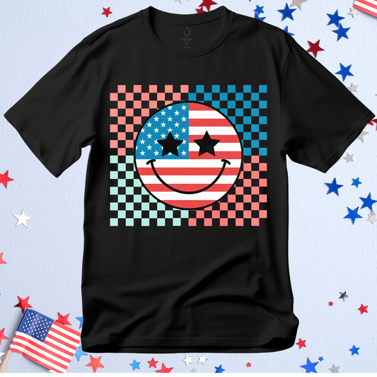 Checkered Patriotic Smiley