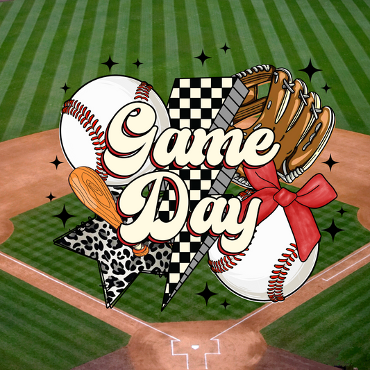 Checkered Lighting Bolt Game Day