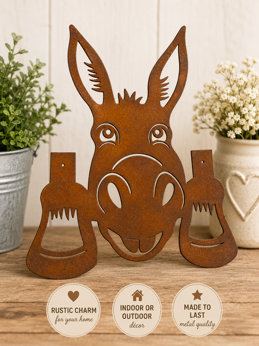 Rustic Donkey Metal Decor