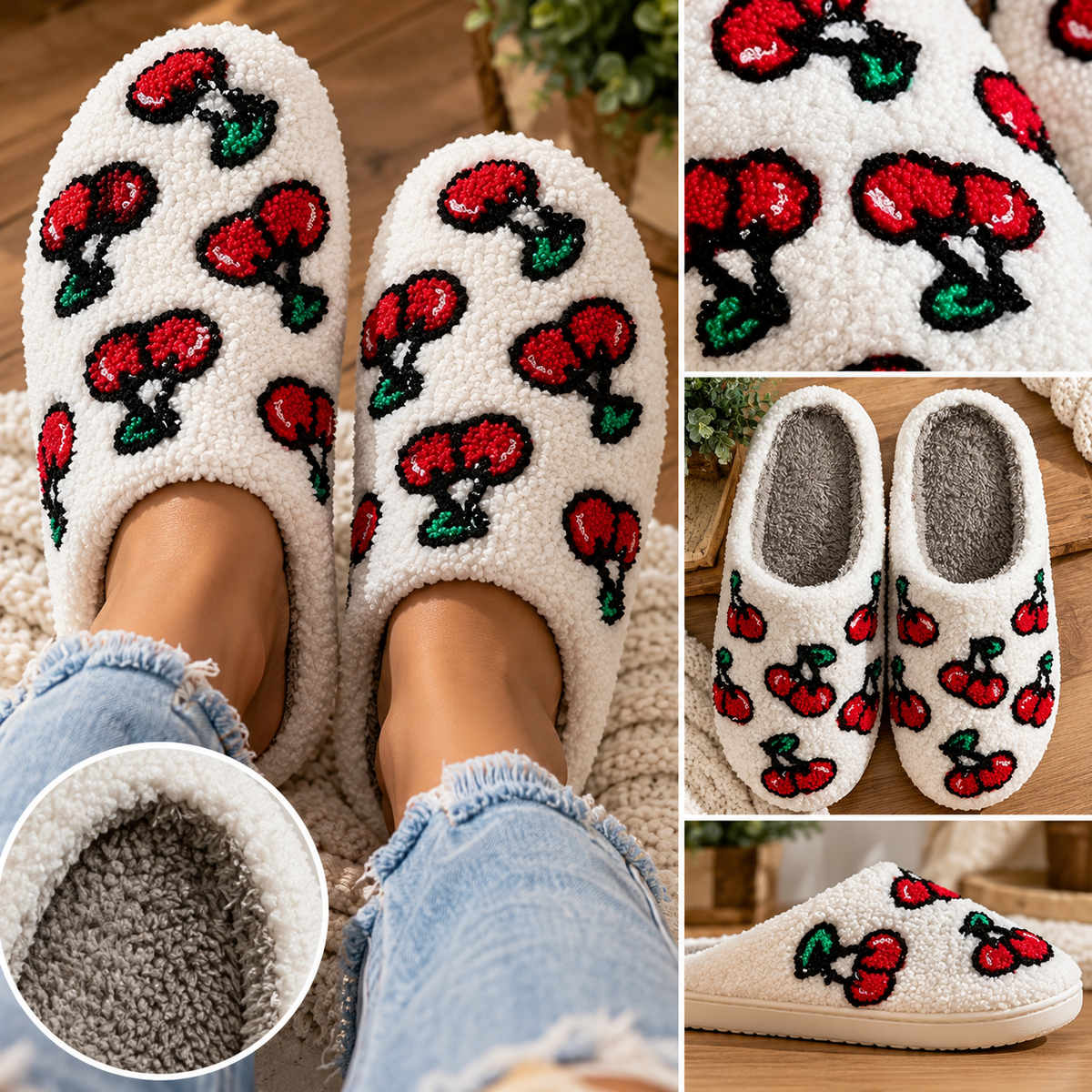 Cherry Bomb House Slippers