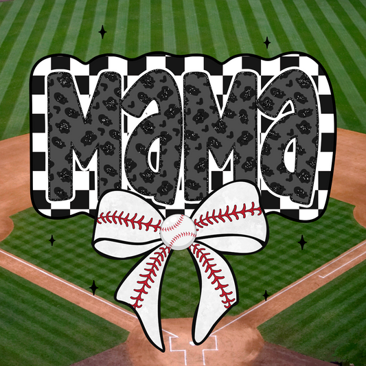 Checkered Baseball Mama