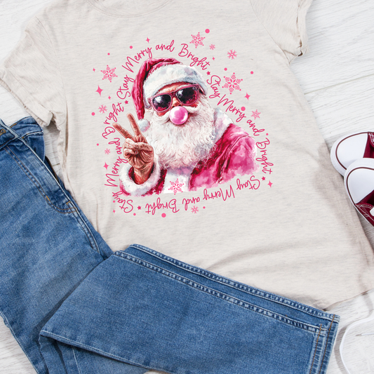 Bubble Gum Merry & Bright Santa