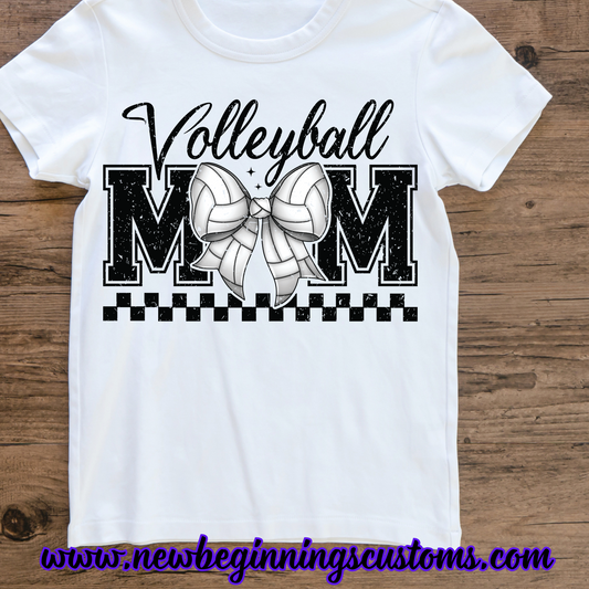 Retro Checkered Volleyball Mom