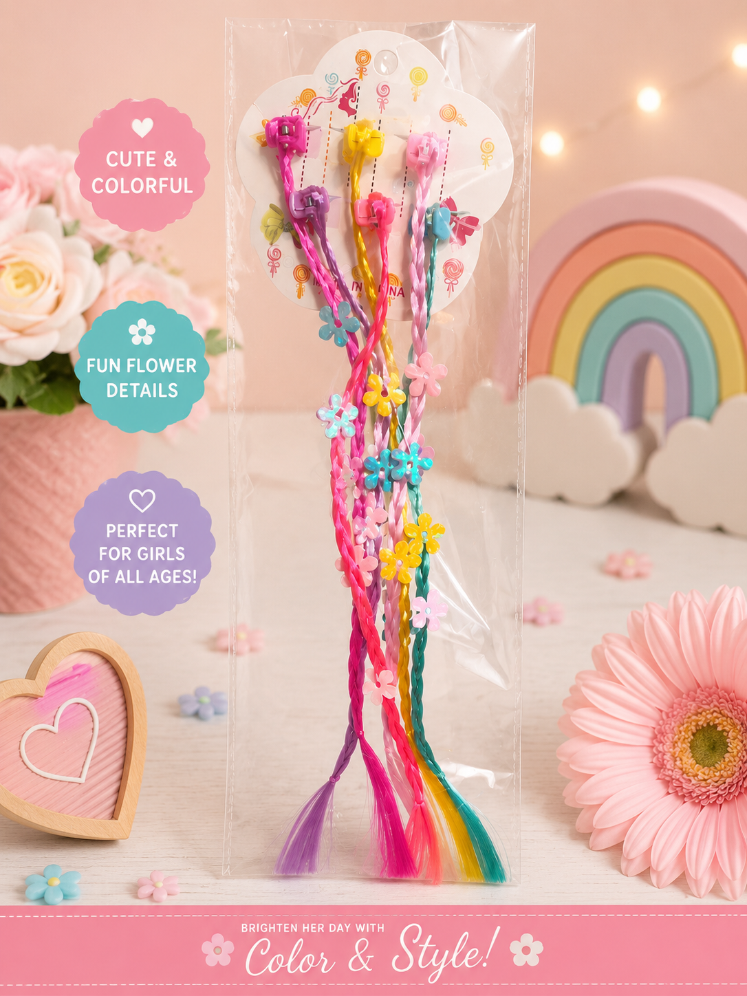 Clip-In Flower Fairy Hair Braids