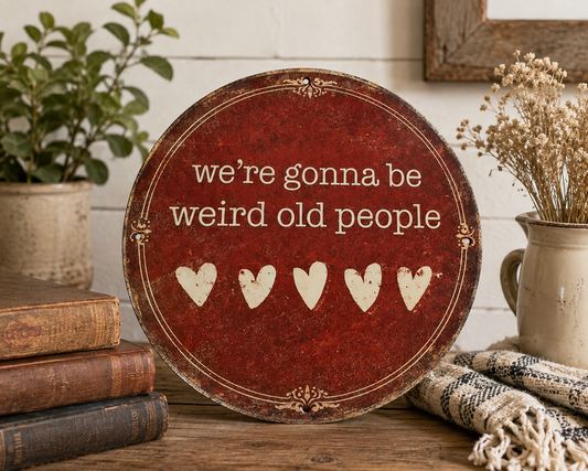 Weird Old People Metal Sign