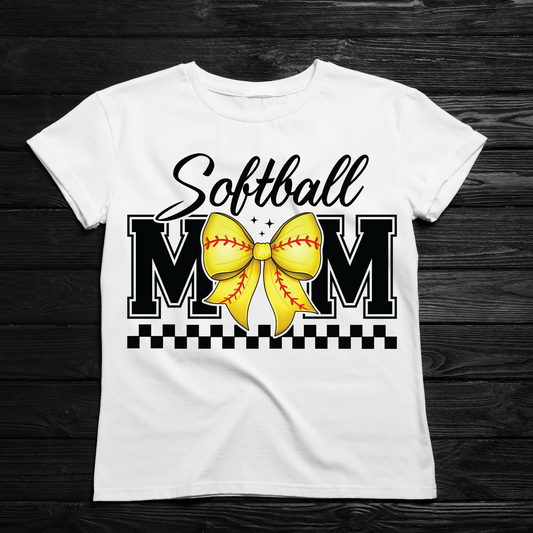 Checkered Softball Mom