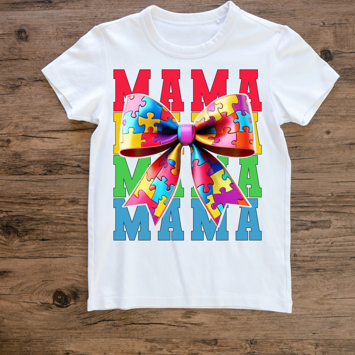 Mama Autism Puzzle Bow