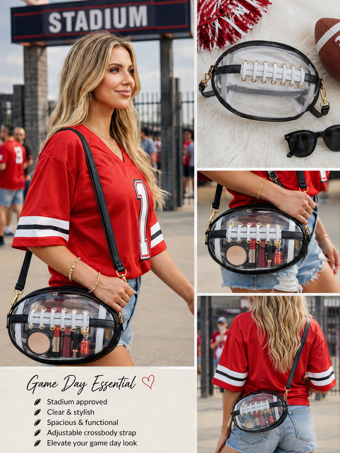 Football Clear Stadium Bag