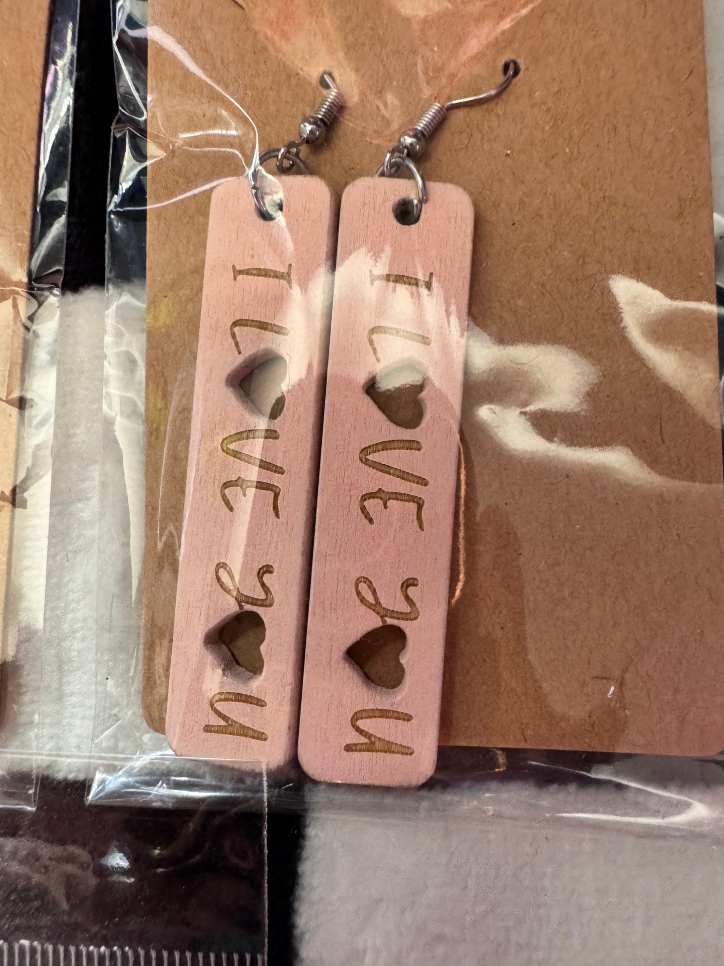 Wooden Drop Earrings