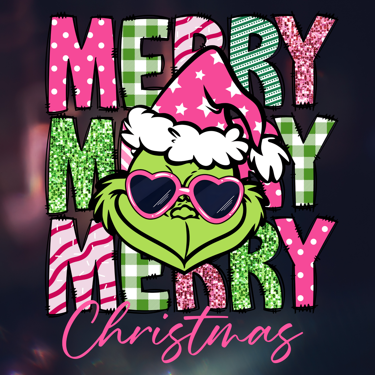 Pink Grinch with Shades