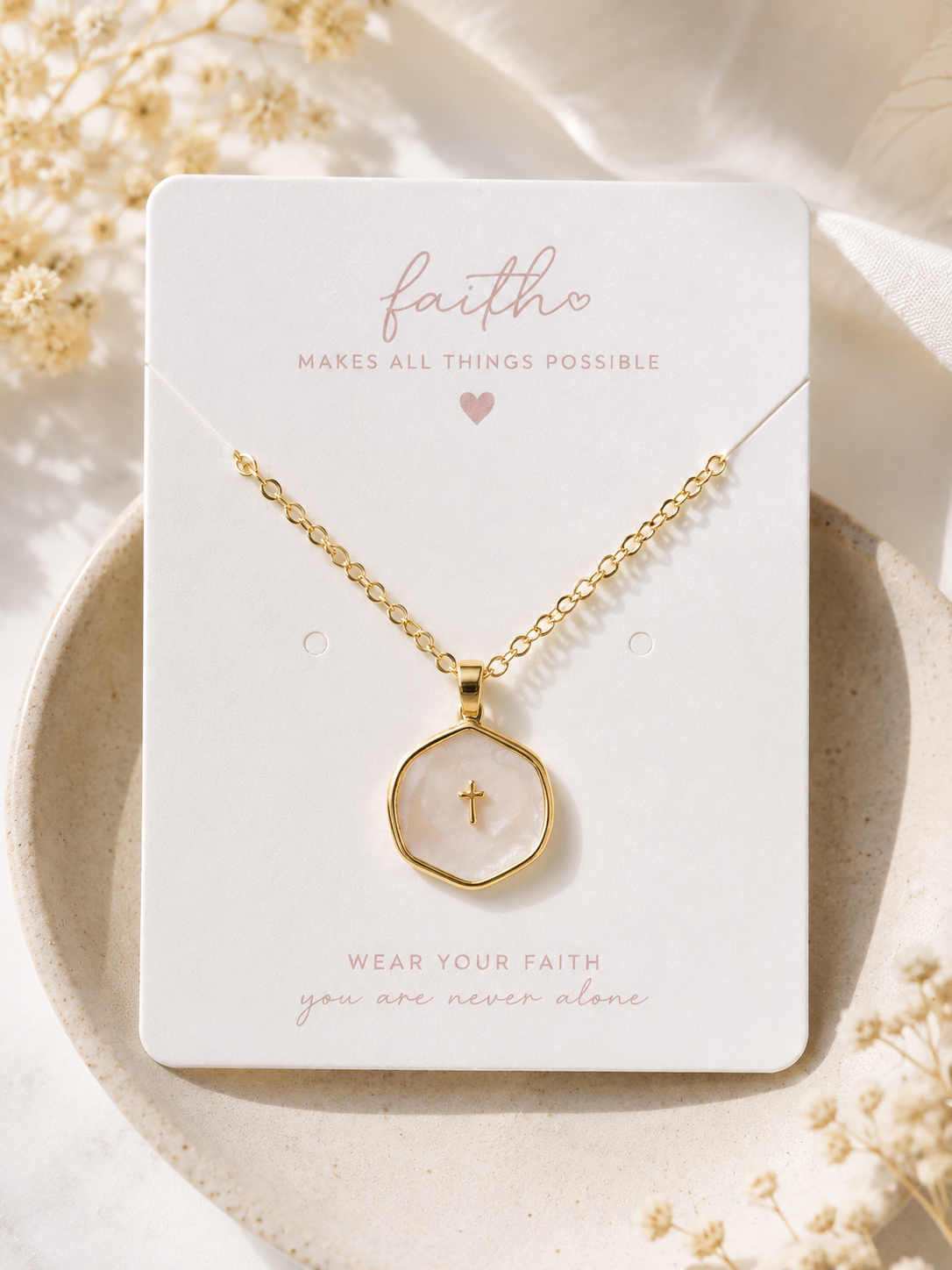 Circle Backed Cross Necklace