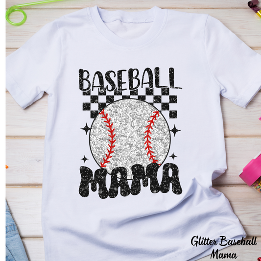 Glitter Baseball Mama