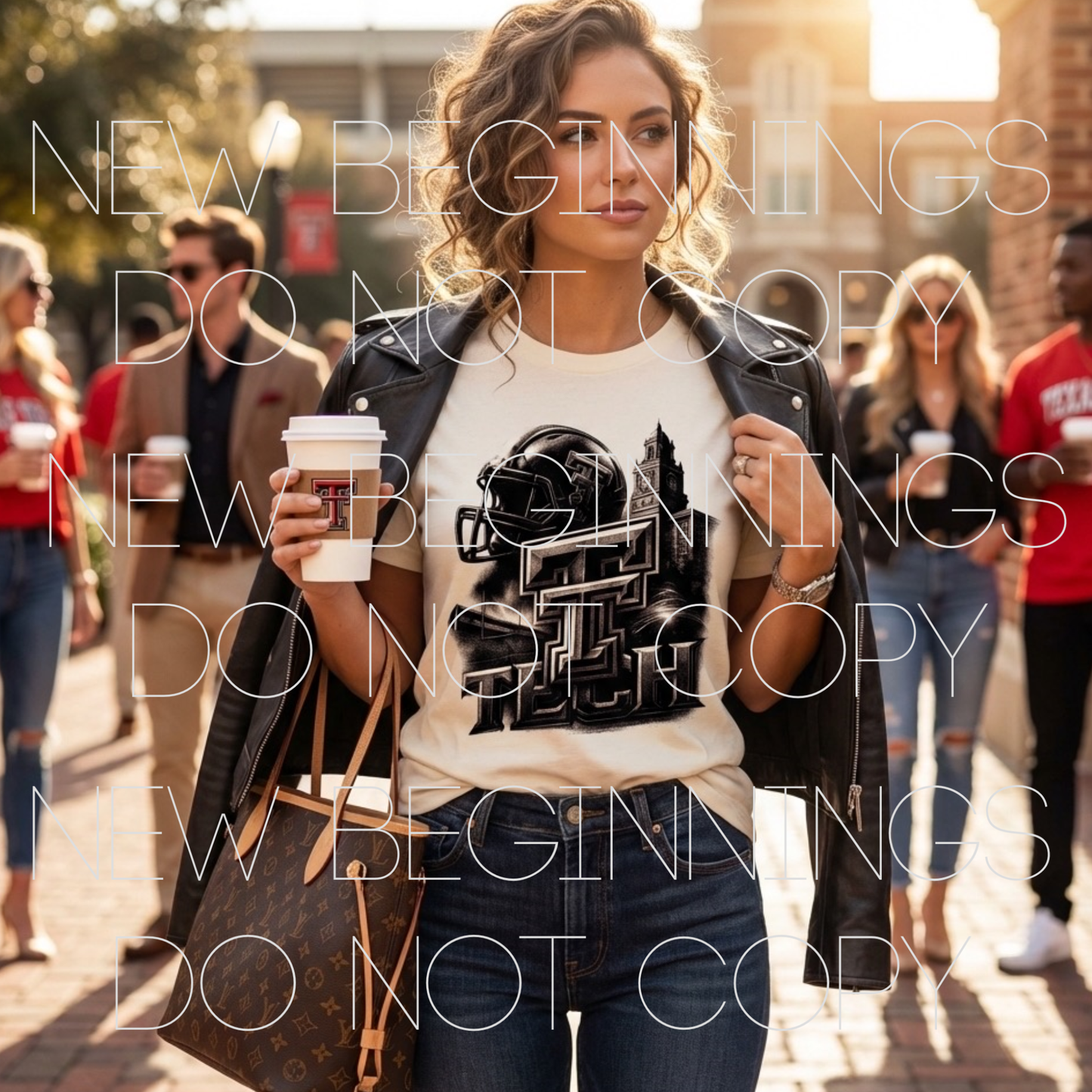 Half-Tone Tech Stadium- Cream Tee