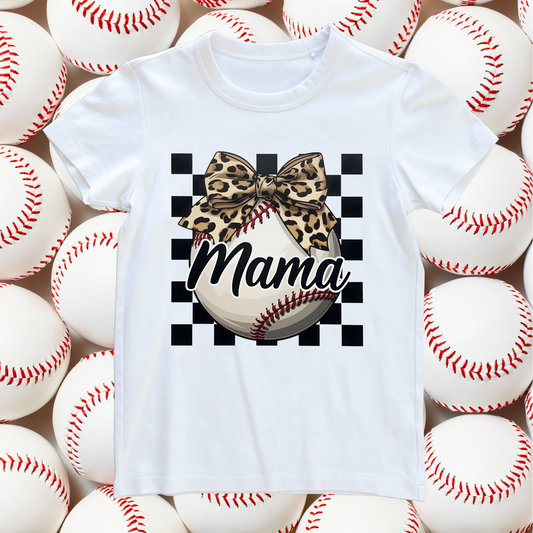 Checkered Retro Baseball Mama