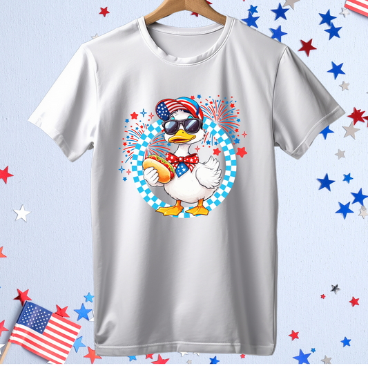 Blue Checkered Patriotic Goose