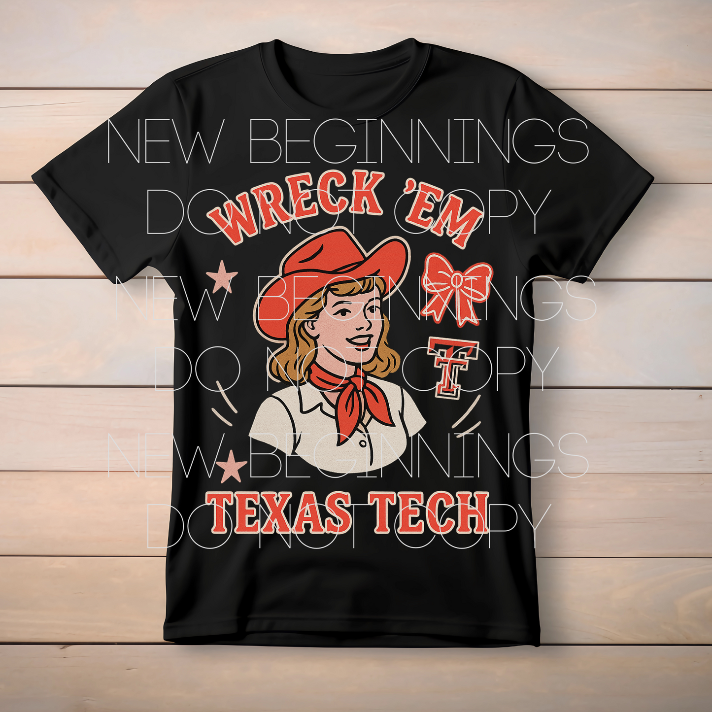Wreck Em Texas Tech Retro Cowgirl