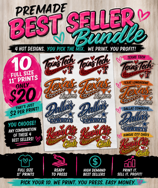 Swoosh Team Spirit Best Seller Bundle - DTF prints
