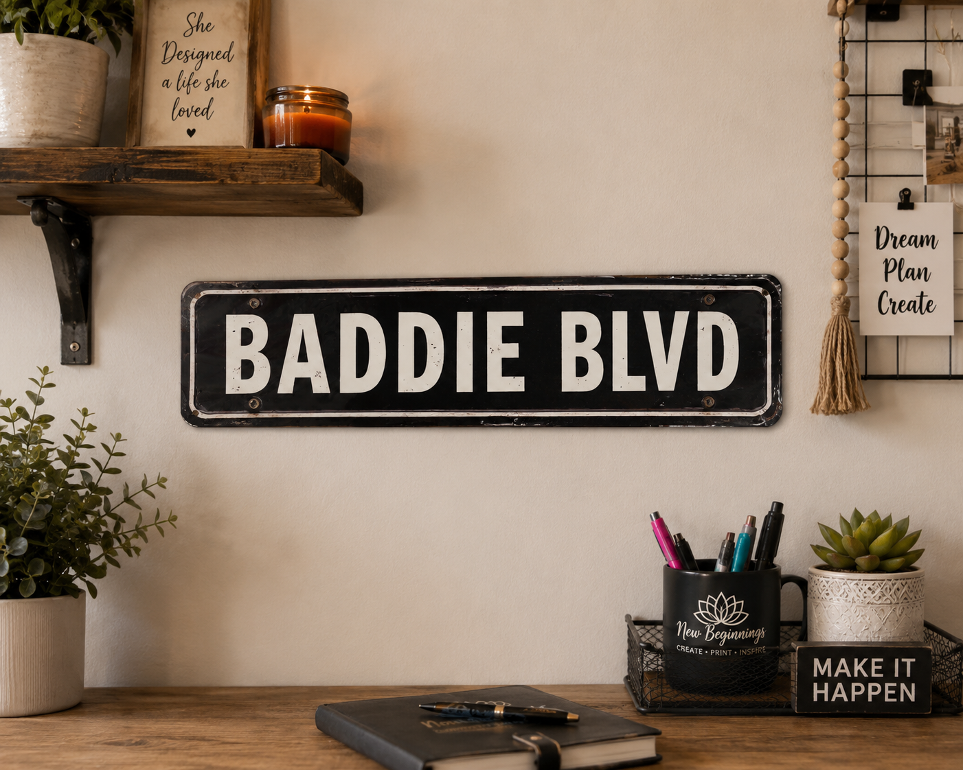 Baddie Blvd Metal Sign