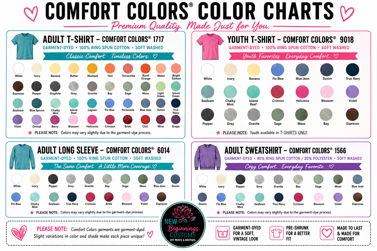 Comfort Color Apparel Pricing