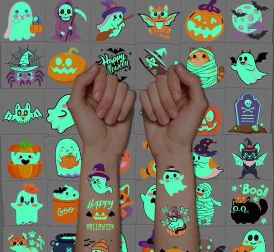 Glow in the dark Halloween Temp. Tattoos