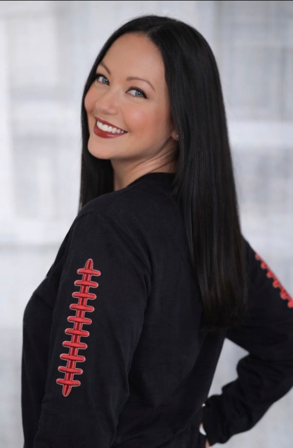 Faux Embroidery Texas Tech Long Sleeve T-Shirt