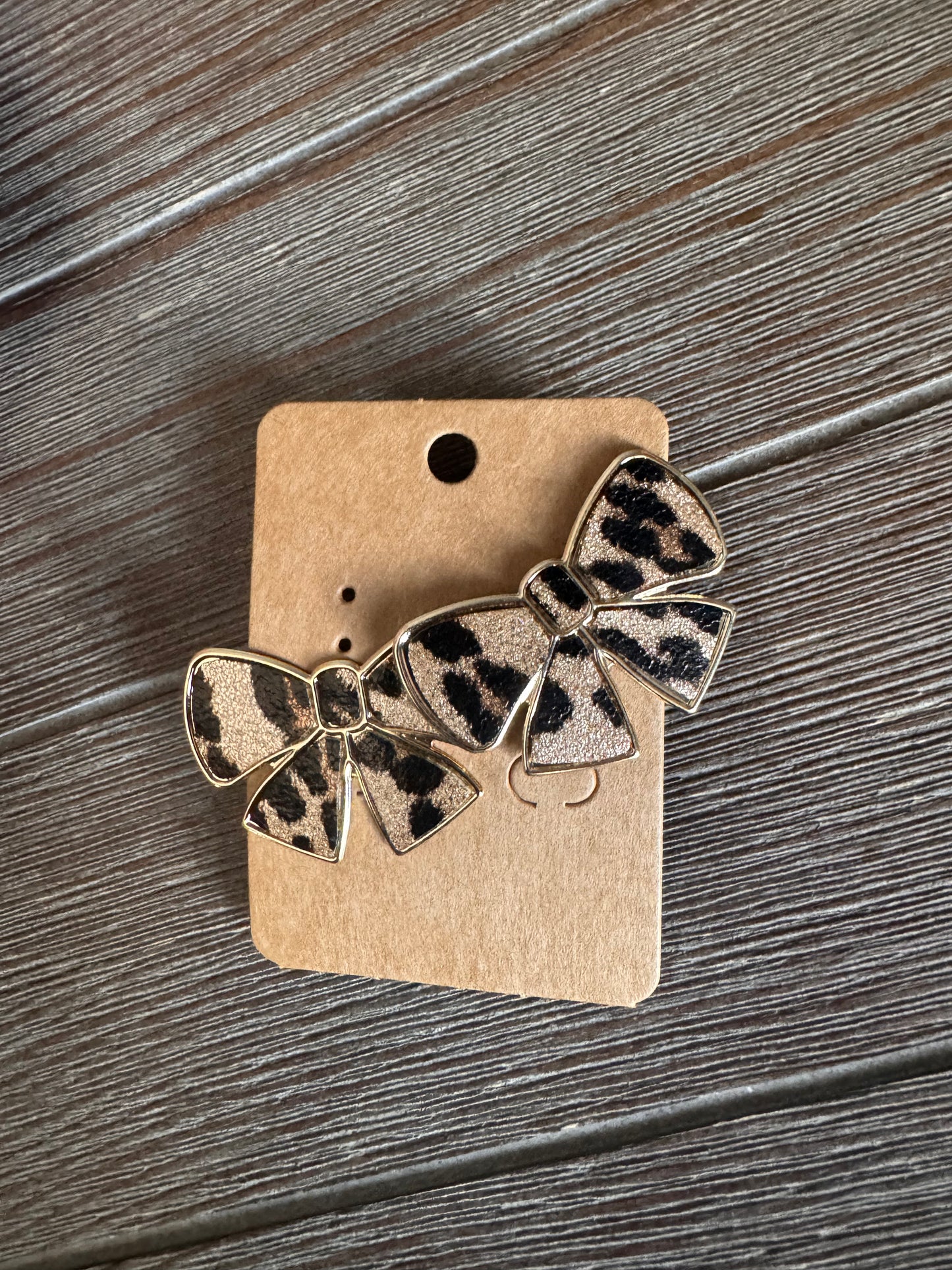 Leopard Print Bow Earrings