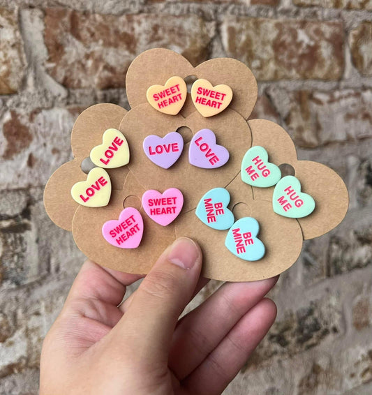 Conversation Heart Stud Earrings