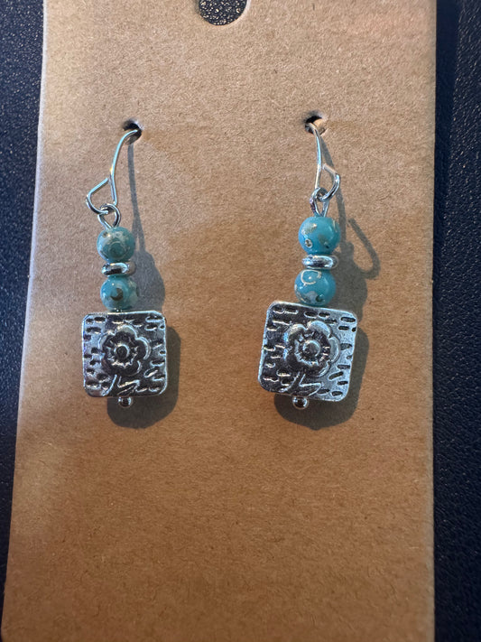 Geometric Turquoise Earrings